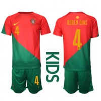 Portugal Ruben Dias #4 Fotballklær Hjemmedraktsett Barn VM 2022 Kortermet (+ korte bukser)
